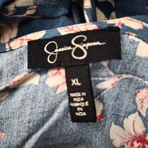 Jessica Simpson Floral Button-Up Rumper in Chambray Blue